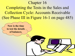 Chapter 15 Completing the Tests in the Sales and Collection Cycle
