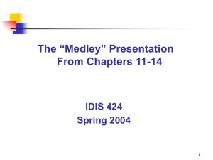 "Medley" Presentation From Chapters 11-14