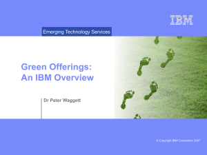 Green Offerings - An IBM Overview