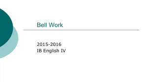 English IV IB Boardwork 8/17-9/1