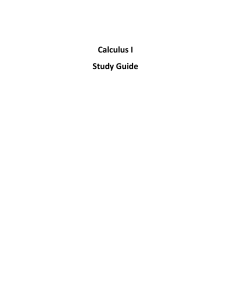 Calculus I Study Guide