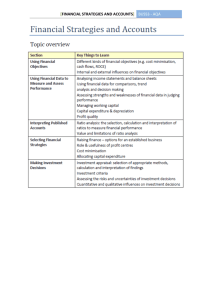 FINANCIAL sTRATEGIES AND ACCOUNTS