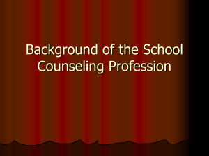 Background of the School Counseling Profession