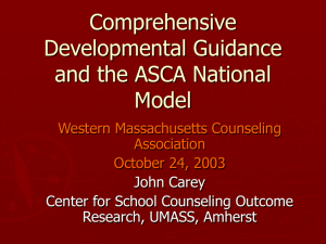 Comprehensive Developmental Guidance and the ASCA National