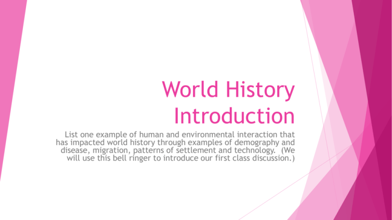 world history introduction essay