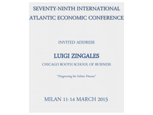 Diagnosing the Italian Disease - International Atlantic Economic