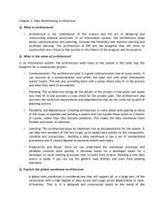 Chapter 2: Data Warehousing Architecture Q. What is architecture