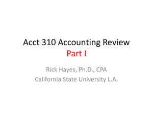 Acct 310 Accounting Review I - California State University, Los