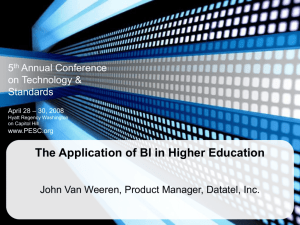 Application of BI in Higher Ed