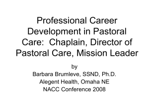 Professional Career Development in Pastoral Care: Chaplain