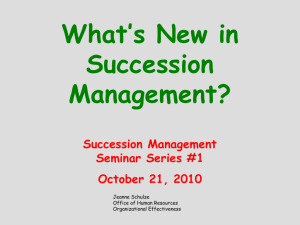 What's New in Succession Management?