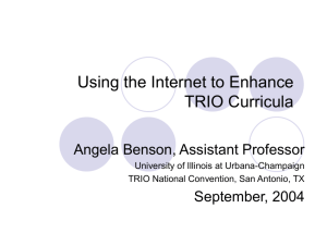 Using the Internet to Enhance TRIO Curricula