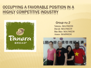 Panera Bread: Occupying a Favorable Position in a Highly