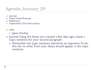 Agenda January 27 or 28