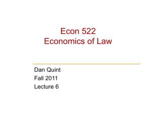 Lecture 6 – designing the efficient system for property law