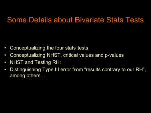 Details of Bivariate Tests