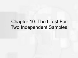 Chapter 10: The t-test for Two Independent Samples p. 307