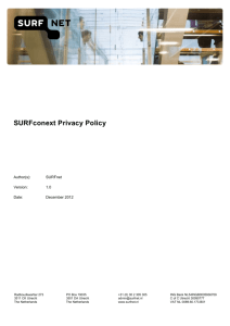 SURFconext Privacy Policy