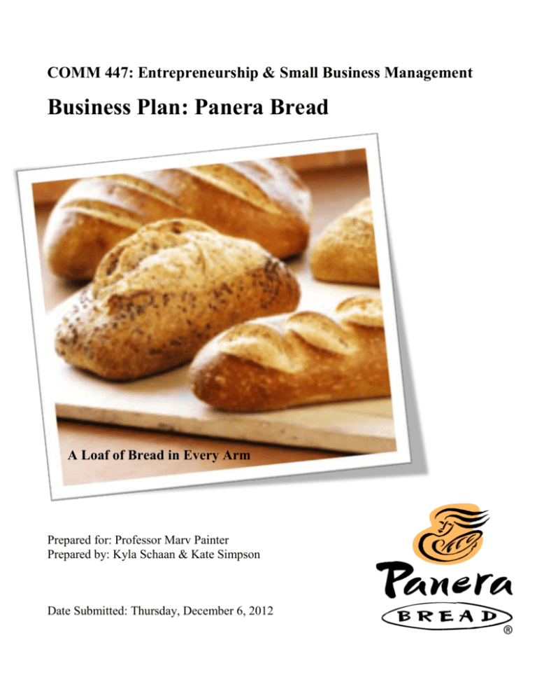 sample business plan for bread bakery