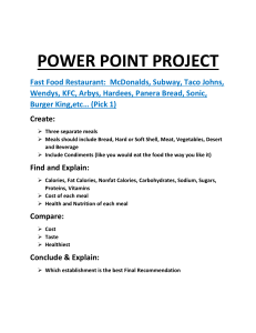 POWER POINT PROJECT Fast Food Restaurant: McDonalds