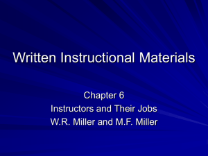 Written Instructional Materials