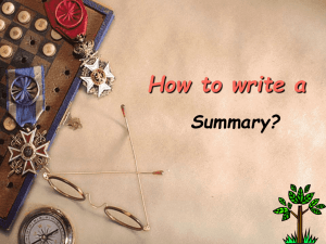 How to write a Summary?