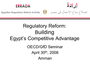 Regulatory Reform:Building Egypt's Competitive Advantage