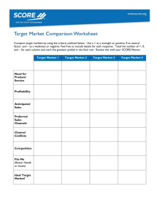 Target Market Comparison Worksheet