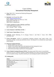 IBUS 1354 - International Marketing Management