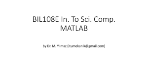 BIL108E In. To Sci. Comp. MATLAB