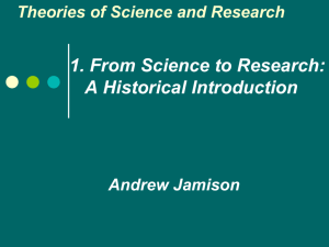 (From Science to Research: An Historical Introduction) and 2