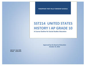 sst214 united states history i ap grade 10 - the Parsippany