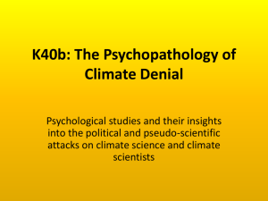 The Psychopathology of Climate Denial