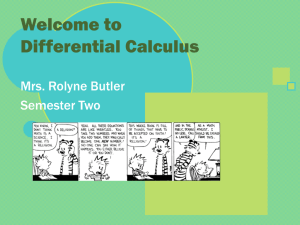 Differential Calculus First Day of School - ButlersMath