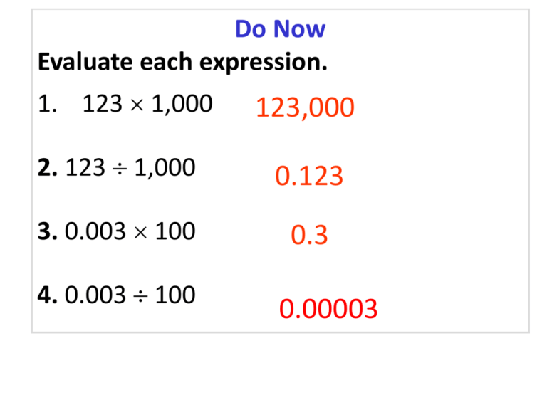 Scientific Notation