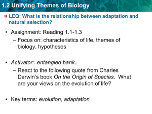 1.2 Unifying Themes of Biology Summary