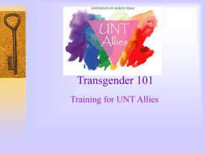 Transgender 101 - UNT Ally Website