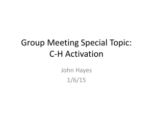 Group Meeting Special Topic: CH Activation