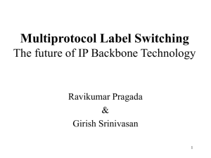Multiprotocol Label Switching The future of IP Backbone Technology