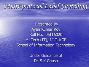 Multi-protocol Label Switching - School of Information Technology