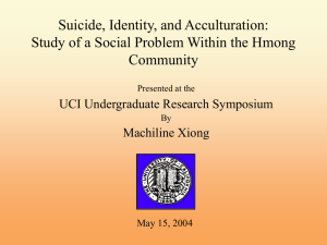 Suicide, Identity, and Acculturation