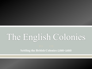 The English Colonies - Metcalfe County Schools