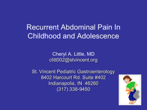 Functional Abdominal Pain In Childhood and Adolescence