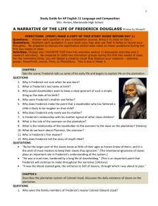 Study Guide for Frederick Douglass