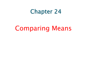 Comparing Means