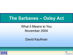 What is Sarbanes – Oxley also known as? - E