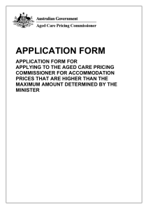 DRAFT Application Form - Aged Care Pricing Commissioner