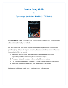Chapter 2: Research Methods in I/O Psychology