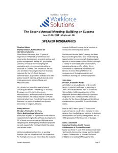 Speaker Bio's - National Fund for Workforce Solutions