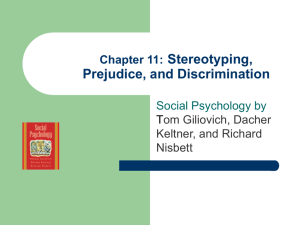 Chapter 11: Stereotyping, Prejudice, and Discrimination